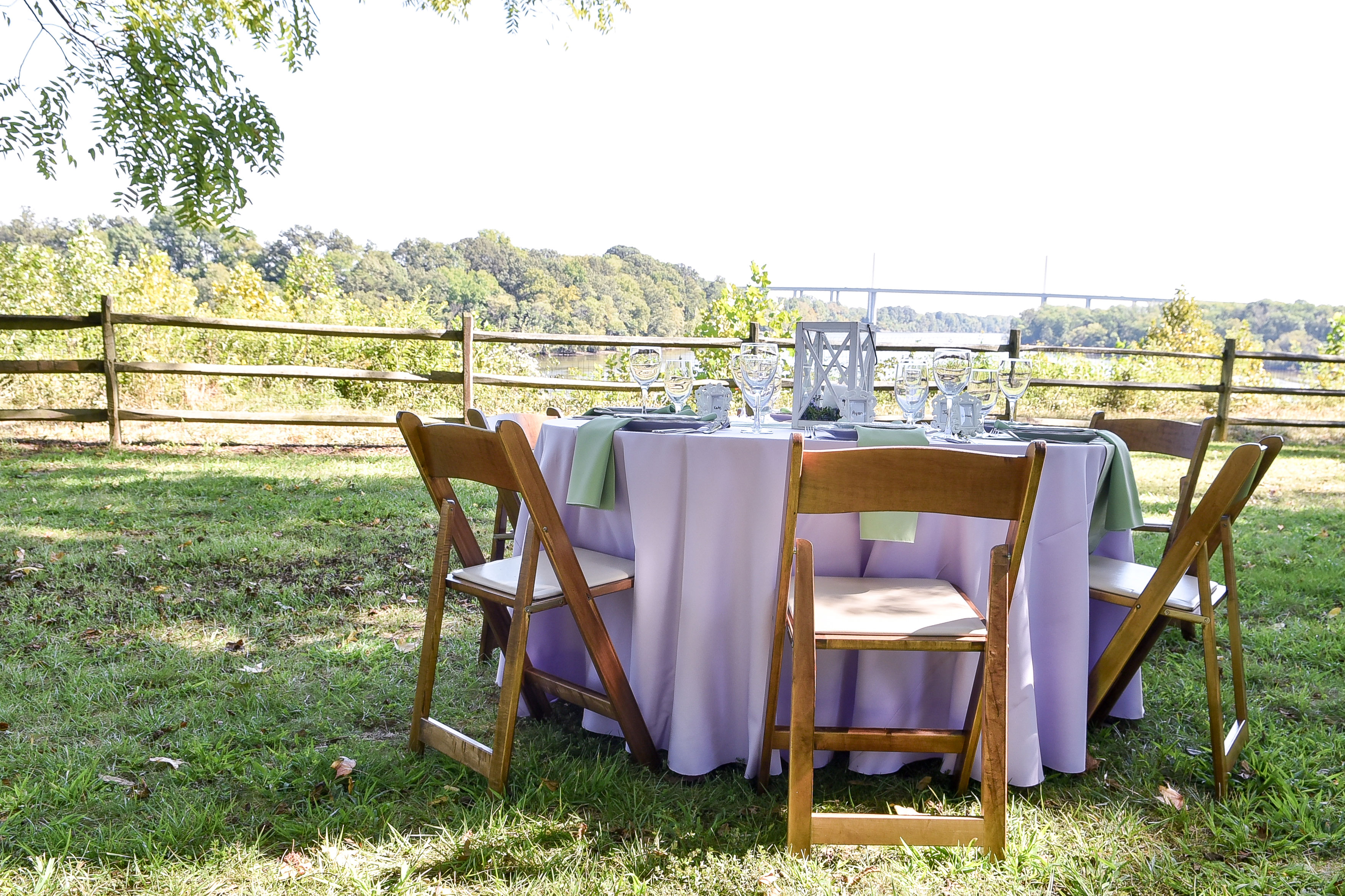 Caterers - Table set on the bluff