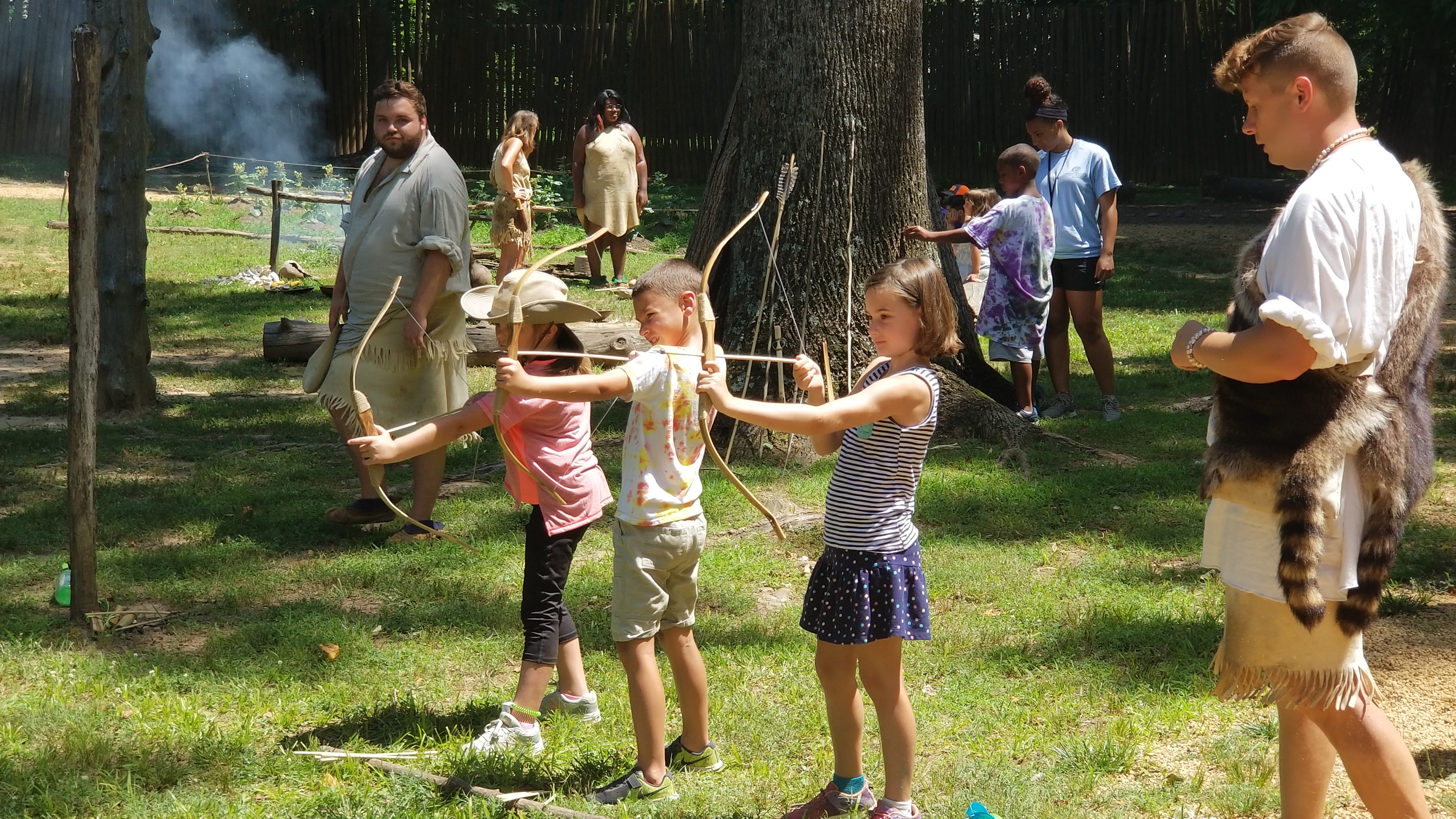 Kids Doing Archery in Powhatan Village